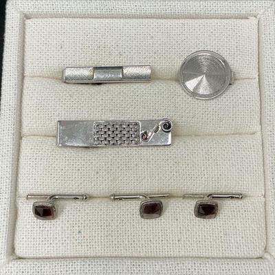 Vintage Silver Tone Tie Clips