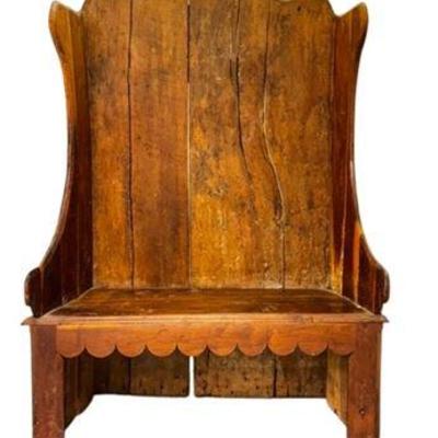 Lot 001-155  
19th C French Hall Settle