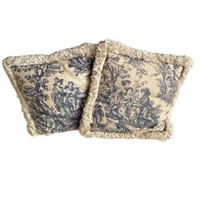 Lot 167  
Decorator Blue Toile Accent Pillows, Two (2)