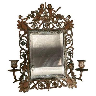 Lot 013   
Victorian Brass Framed Beveled Mirrors