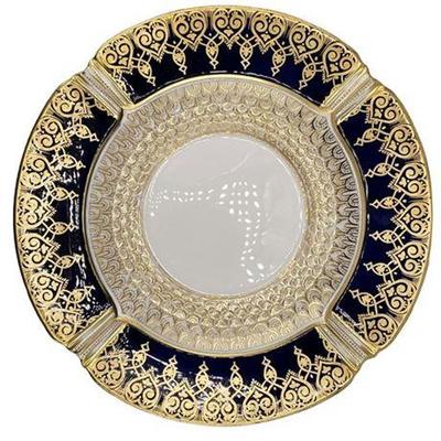 Lot 008-081  
Tiffany & Co. Formal Dinner Plates 3351, Gold, & Blue Porcelain, Six (6)