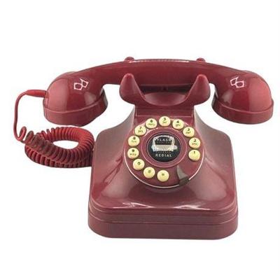 Lot 100-017  
Grand Phone Flash Redial Vintage Red Landline Telephone