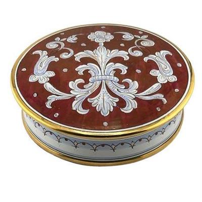 Lot 002-040 
L'antica Deruta Italy Gold and Ruby Collection Round Box
