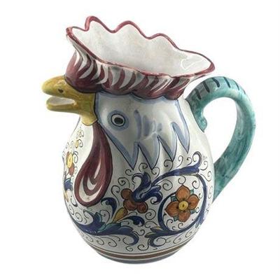 Lot 100-012   
Grazia-Deruta Neiman Marcus Chicken Pitcher, Made In Italy