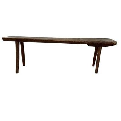 Lot 057  
Primitive Peg Legged Wooden Bench