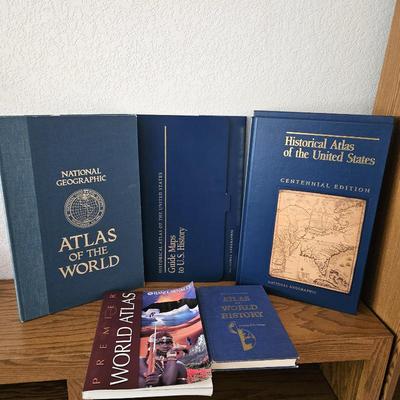 Collection of World and Historical Atlases by National Geographic and Rand McNally
