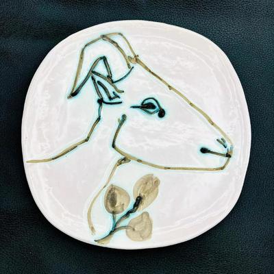 RARE- Pablo Picasso Art Plate "Goat's Head in Profile" (Tête de chèvre de profil)- Madoura Pottery Factory