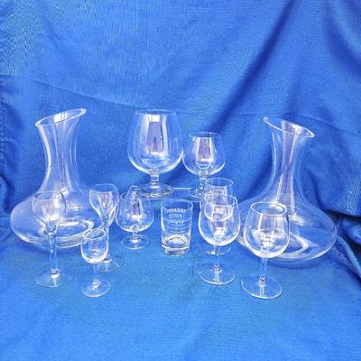#40 - Elegant Crystal Glassware Set with Decanters and Various Glasses