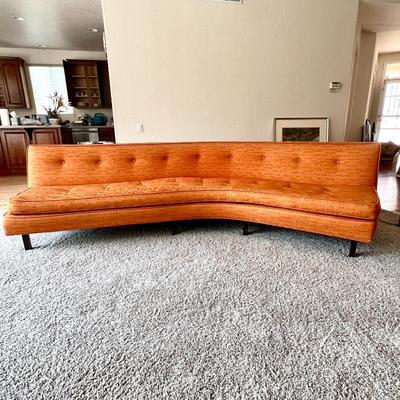 Vintage Retro Original Harry Probber Sofa in Textured Orange Fabric (Reupholstered)