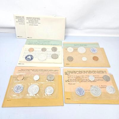 Lot #199 - Lot of Six Sets - U.S Proof & SMS Coins in Original Envelopes (3) 1965 S.S (1) 1960 (1) 1961 (1) 1962