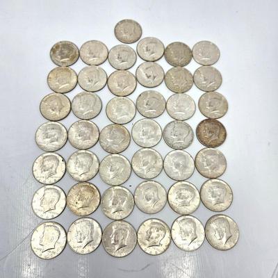 Lot #191 - Lot of Forty Three (43) U.S Kennedy Half Dollars and Post 1964 - Most late 1960s