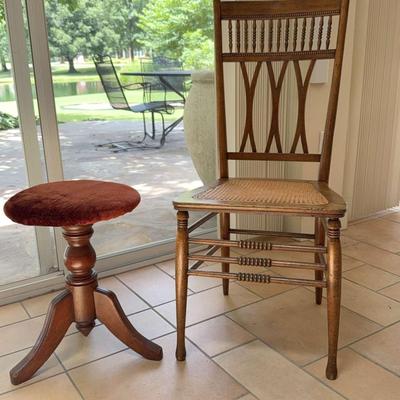 Antique Chair And Stool