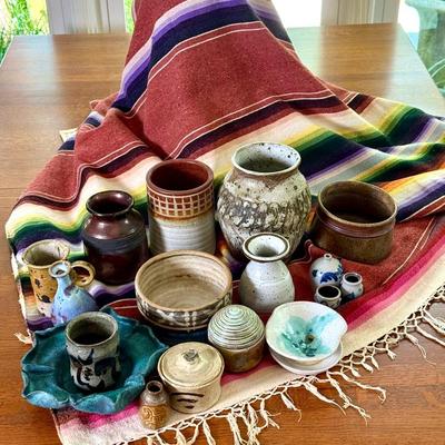 Native Potery And Blanket 