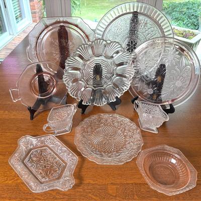 Pink Depression Glass and Indiana Glass