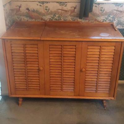 Converted High-Fi Cabinet for Storage 28.5"×41"×18" Front Doors Sealed Top Opens