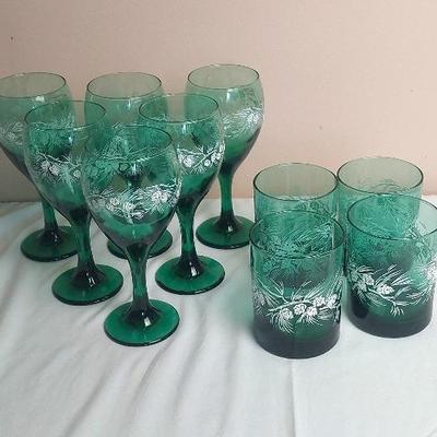 Libbey Juniper 6 Wine Glasses & 4 Tumblers