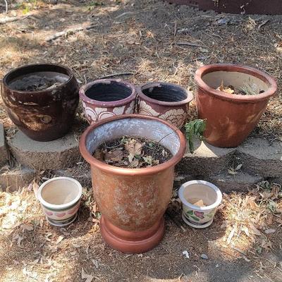 Assorted Planter Pots 6"-13" Wide And 5"- 16" Tall