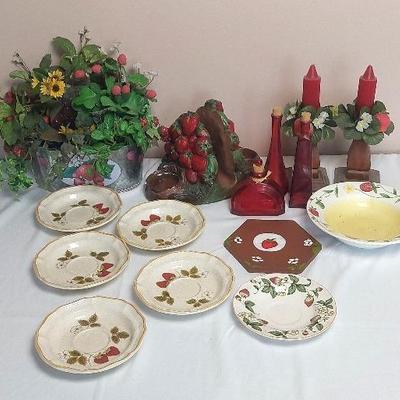 Strawberries! Vintage Mikasa Strawberry Festival, Strawberry Napkin/S&P Holder and More Strawberries