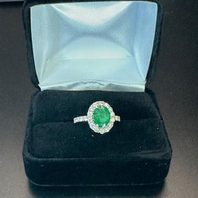 Sale Photo Thumbnail #84: 14 k gold with diamonds and emerald center stone