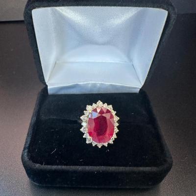 Sale Photo Thumbnail #72: 14 k gold with diamonds and a Ruby