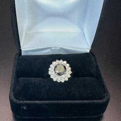 Sale Photo Thumbnail #78: 14 k gold with diamonds and Black diamond center stone
