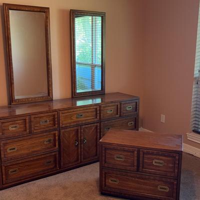 Sale Photo Thumbnail #28: Dresser With Mirrors And One Bedside Table