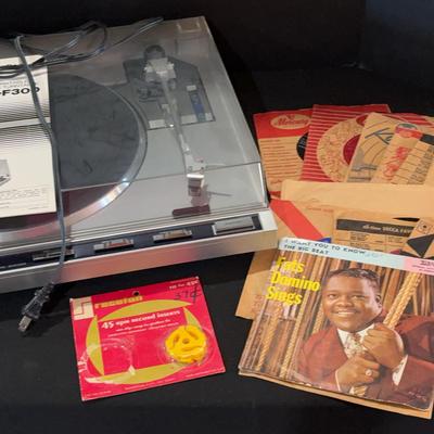 Sale Photo Thumbnail #22: JVC Turntable And 14, 45 Rpm Records