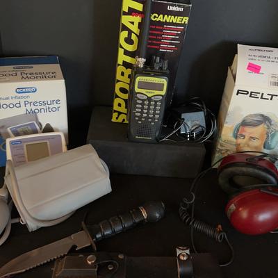 Sale Photo Thumbnail #50: Scanner, Peltor Ear Defenders, Scanner blood Pressure Monitor And Knife