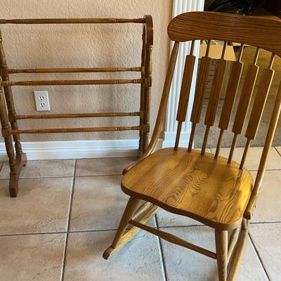 Sale Photo Thumbnail #44: Quilt Rack And Rocking Chair 