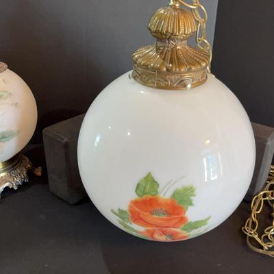 Sale Photo Thumbnail #5: Two Vintage Painted Lamps