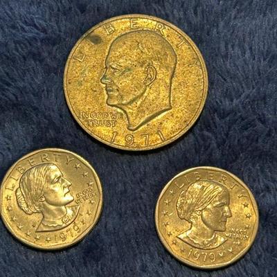Eisenhower and Susan B. Anthony Dollar Coins 