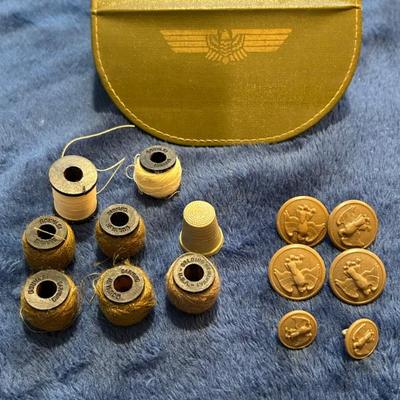 Vintage Military Issued Sewing Kit w/ Original Thread and Buttons 