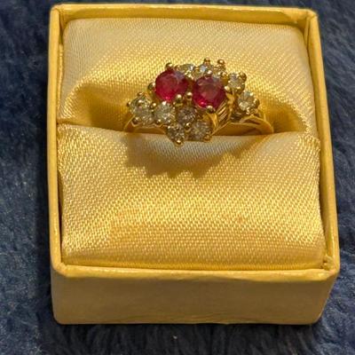 Ruby and Diamond Gold Ring 
