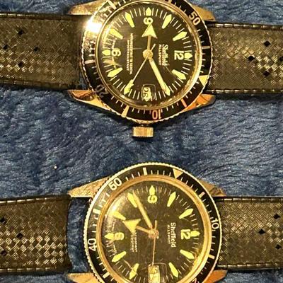 Pair of Vintage Sheffield Divers Sport Watches 