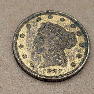 1861 Liberty Head Quarter Eagle Gold Coin