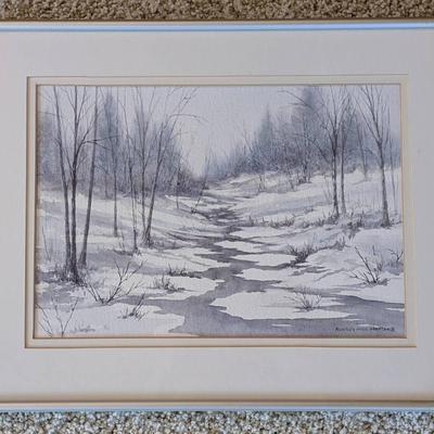 Audrey Hood Hampton "Icy Stream" Watercolor