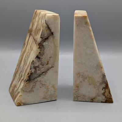 Geometric Onyx Bookends