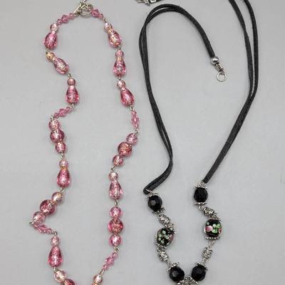 Brighton and Foil Glass Bead Necklaces