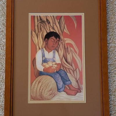 Diego Rivera Nino Durmiendo Print