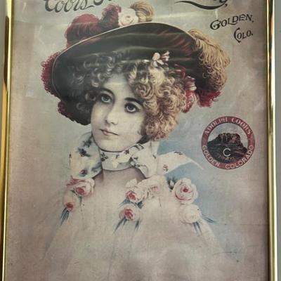 Vintage Coors VIctorian Lady Sign