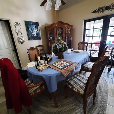 Sale Photo Thumbnail #1: large 8 seat dining table with china hutch