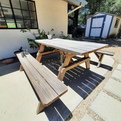 Sale Photo Thumbnail #23: large wood picnic table