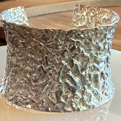 Finora Italy Sterling Silver Wide Cuff Bracelet - 69 Grams 