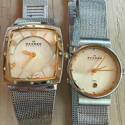 (2) Skagen Men's & Women's Watches (as Is) 