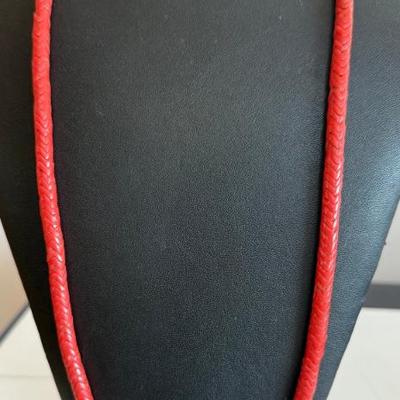 Vintage African Coral Snake Bead 20 Inch Necklace 