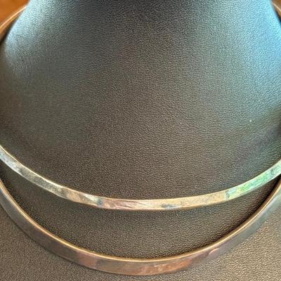 (2) Sterling Silver Choker Necklaces - Total Weight 56.2 Grams 