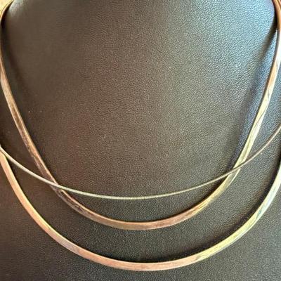 (3) Vintage Sterling Silver Mexico Choker Necklaces - Total Weight 29.8 Grams 