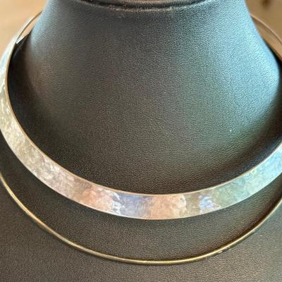 (2) Vintage Sterling Silver Chokers - Alton And Avanti Mexico - 69 Grams