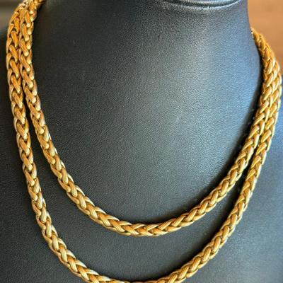 Stellar 18K Italy 750 Yellow Gold 36 Inch Cable Knit Necklace - Total Weight 88.72 Grams 