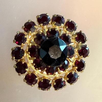 Antique Garnet Cluster Pin (as Is)